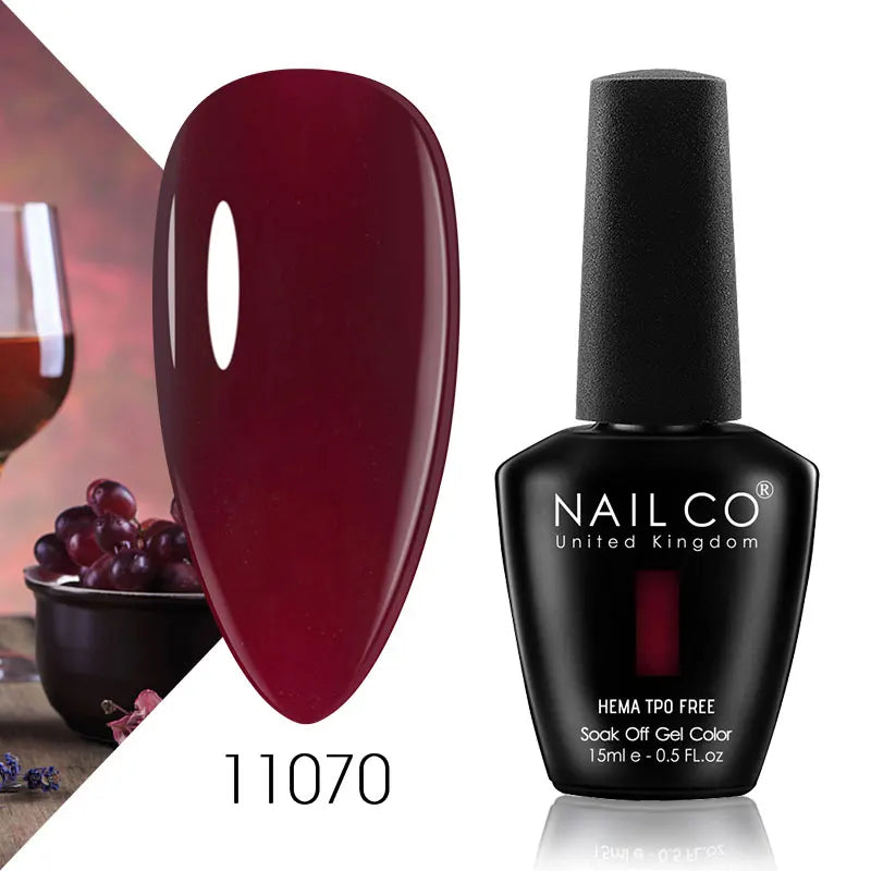 NAILCO 15ml Nail Gel Polish Semi Permanent UV Varnish Nails Art Gel Vernis Manicure TOP BASE Nails Products Supplies Equipment