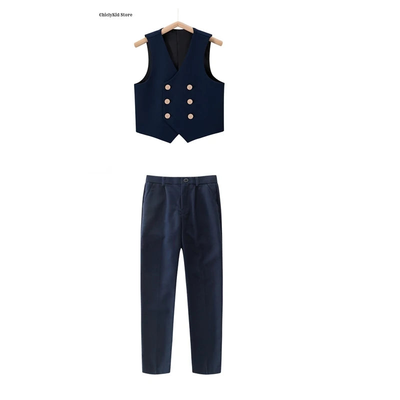 British Style Kids Vest Suit