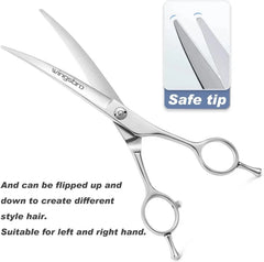 7.5" Curved Dog Grooming Scissors , Professional Pet Curved Scissors Dog Scissors Cat Curved Scissors