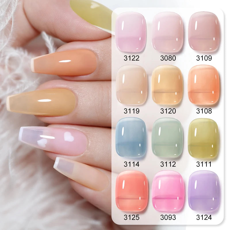 NAILCO 15ml Colorful Jelly Gel Nail Polish Gorgeous Color HEMA TPO FREE Soak Off UV LED Semi Permanent Long Wear Gel Varnish