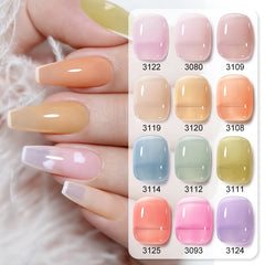 NAILCO 15ml Colorful Jelly Gel Nail Polish Gorgeous Color HEMA TPO FREE Soak Off UV LED Semi Permanent Long Wear Gel Varnish