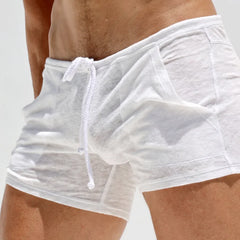 Men's Lightweight Bamboo Home Shorts Summer Comfortable Lounge Sleepwear Elastic Waist Casual Breathable Soft Pajama