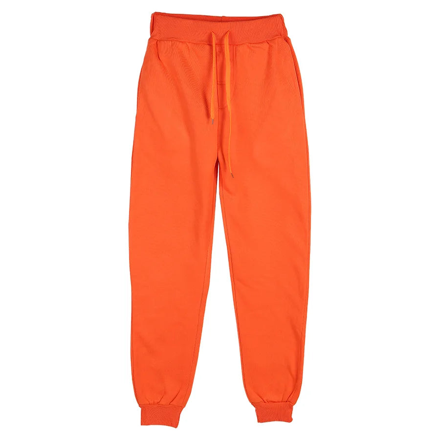 2025 Autumn/Winter Joggers Sweatpants Men and Women Elastic Waist Loose Casual Trousers White Beige Pink Yellow Mens Sweat Pants