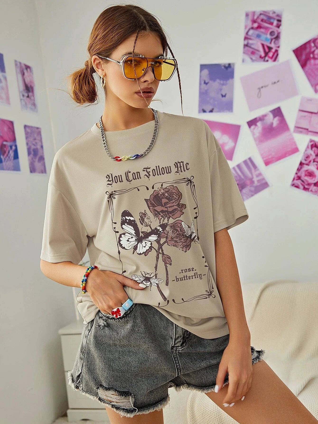 Follow Me Graphic Summer Tee