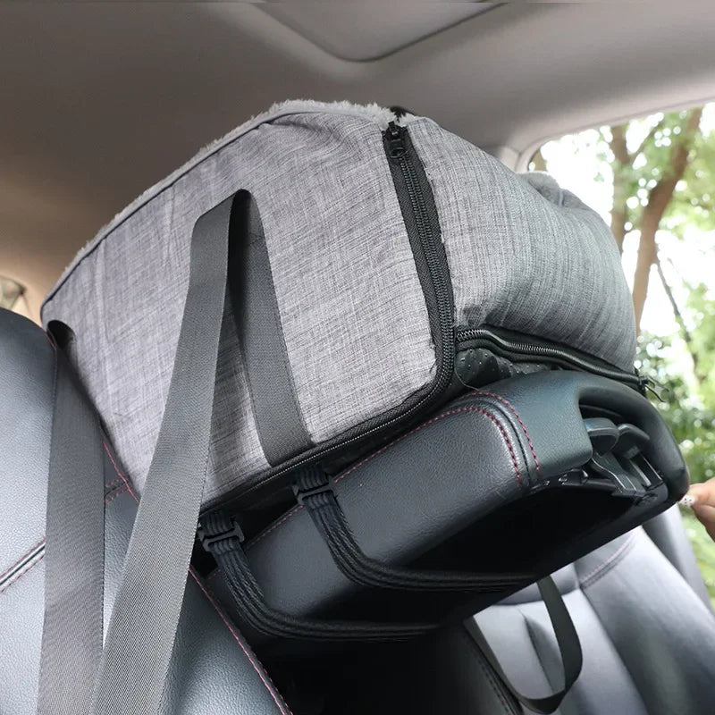 Safe Travel Pet Car Seat with Detachable Armrest Pillow Lift Seat Safety Buckle and Central Control Fo Dogs Cats Pet Supplies