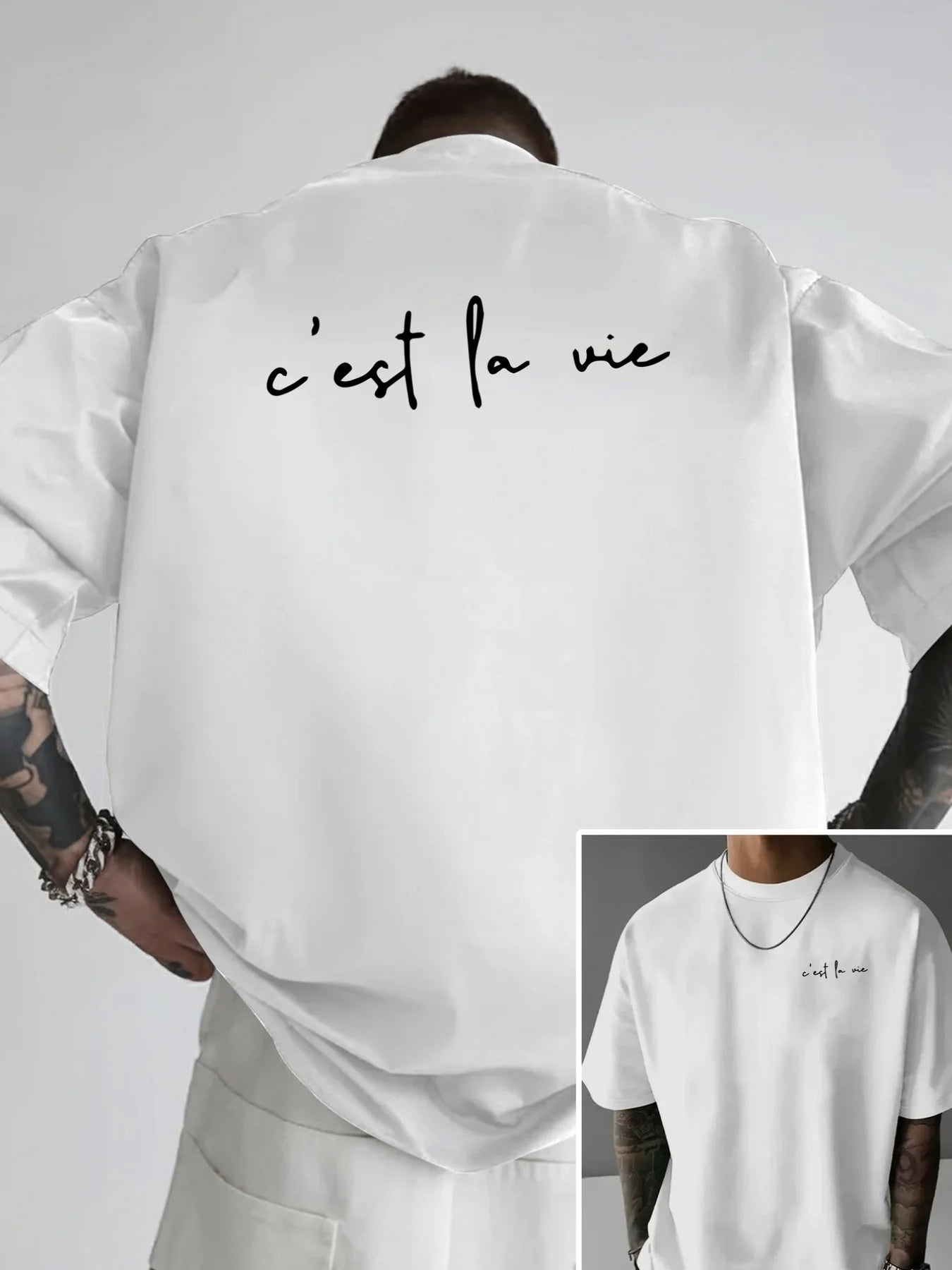 Men's T-shirt, Life is like a play, Dual-sided Pattern Men's Loose-Fitting T-shirt for Attitude in Life men clothing t shirts