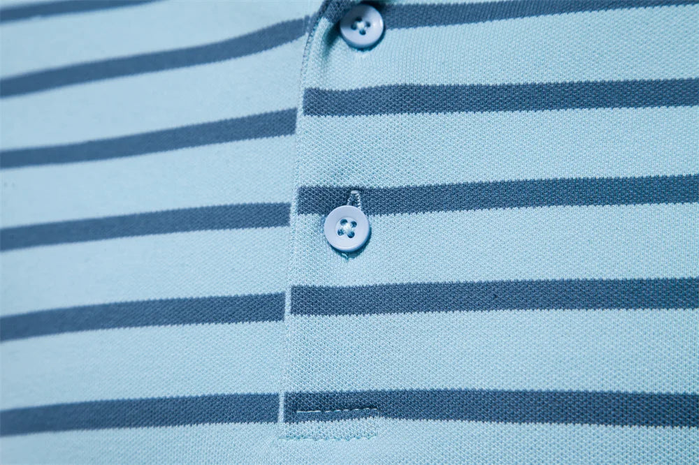 Striped Embroidered Cotton Summer Polo