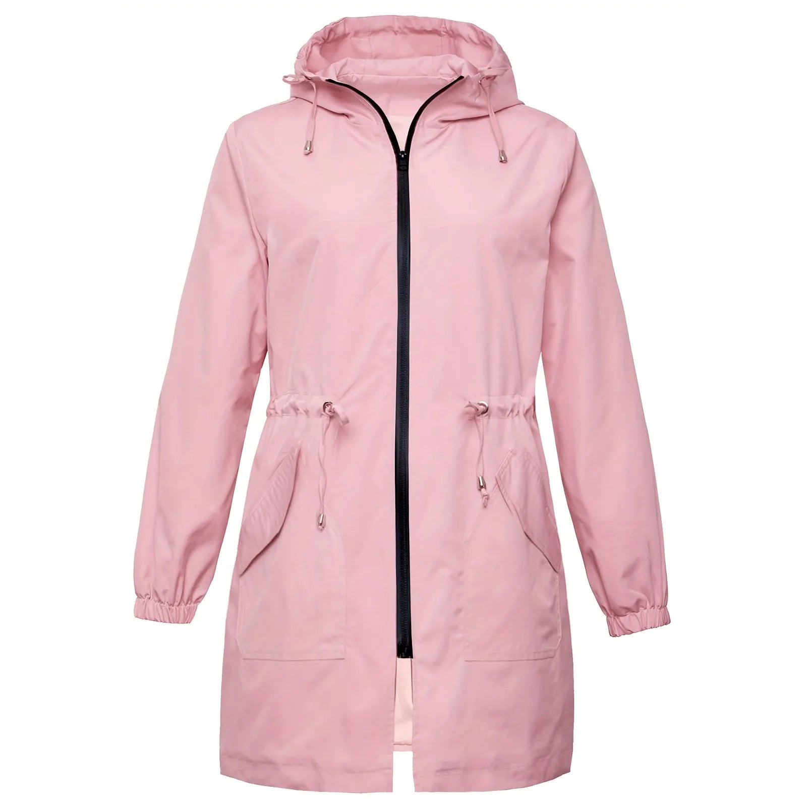 Women Trench Coat New Spring Autumn Jacket Casual Long Sleeve Hooded Mid Long Windbreaker Female Overcoat High-Quality Coats