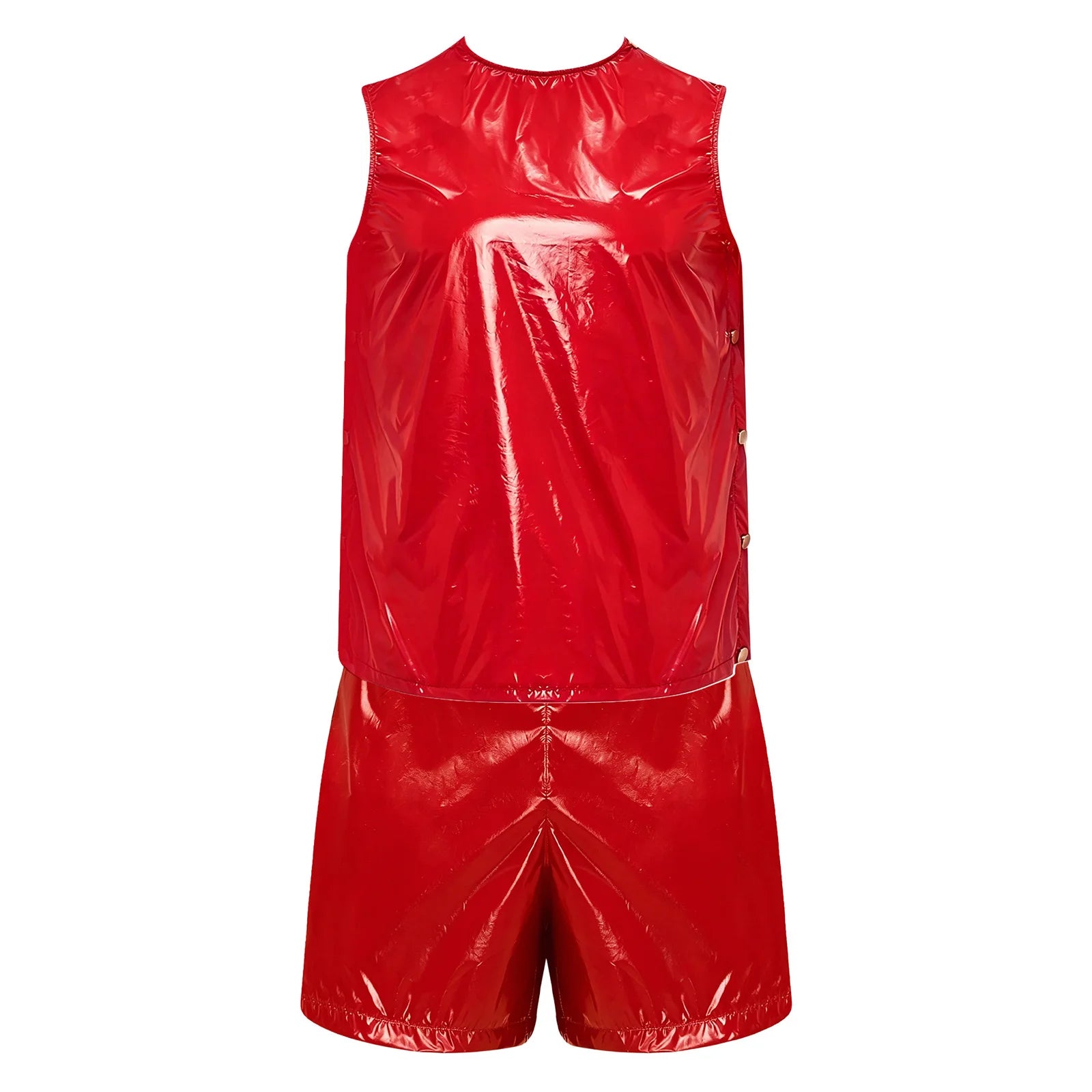 Mens Special Needs Waterproof Sweat Tracksuit Tank Tops And Sides Buttons Boxer Shorts Two Pieces Outfit Adaptive Clothing
