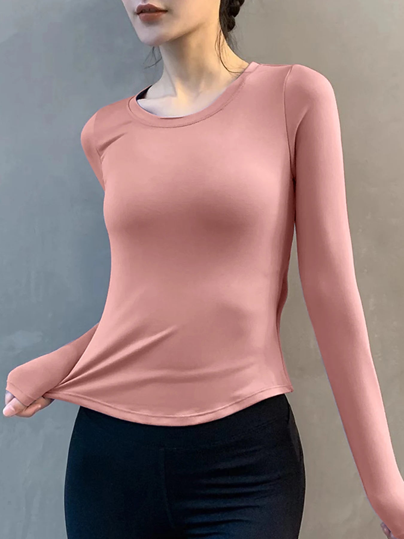 Yoga Tops for Women, Long-Sleeved Autumn and Winter Fitness Wear, Sports Clothing, Running Training Wear, Basketball Training Wear, Quick-Dry Clothing, Pilates Training Wear, Professional Morning Running High-End Sport
