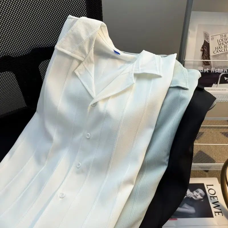 Minimal Casual White Shirt Men