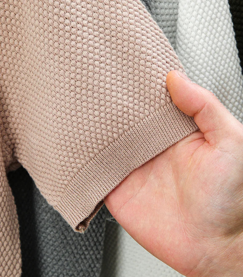 100% Cotton Short-sleeved POLO Shirt Men's Lapel Knitted T-shirt High-end Casual Bottoming Versatile Men's Short-sleeved Men's T