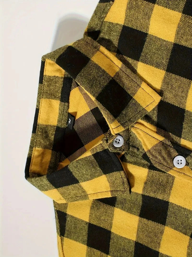 Classic Plaid Flannel Shirt Men