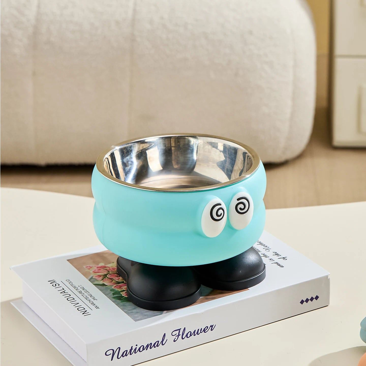 Cartoon Eye Elevated Steel Bowl