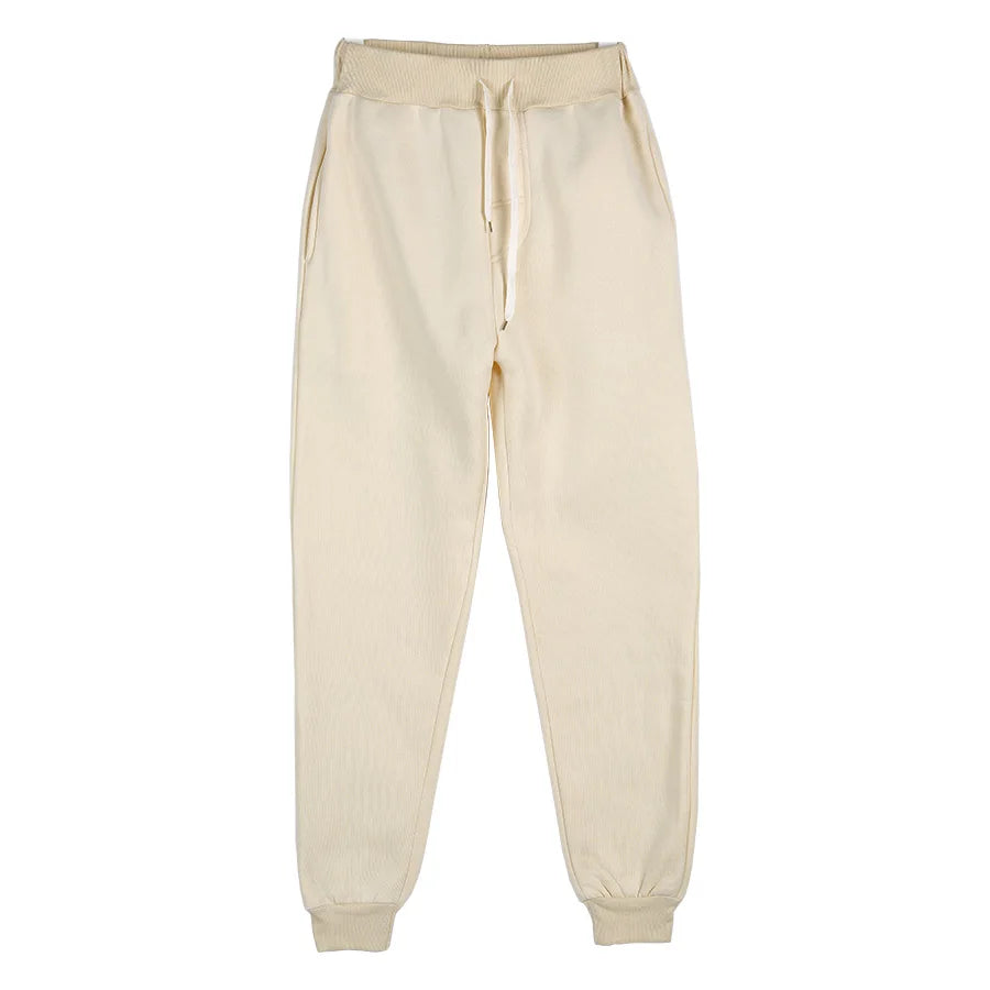 2025 Autumn/Winter Joggers Sweatpants Men and Women Elastic Waist Loose Casual Trousers White Beige Pink Yellow Mens Sweat Pants