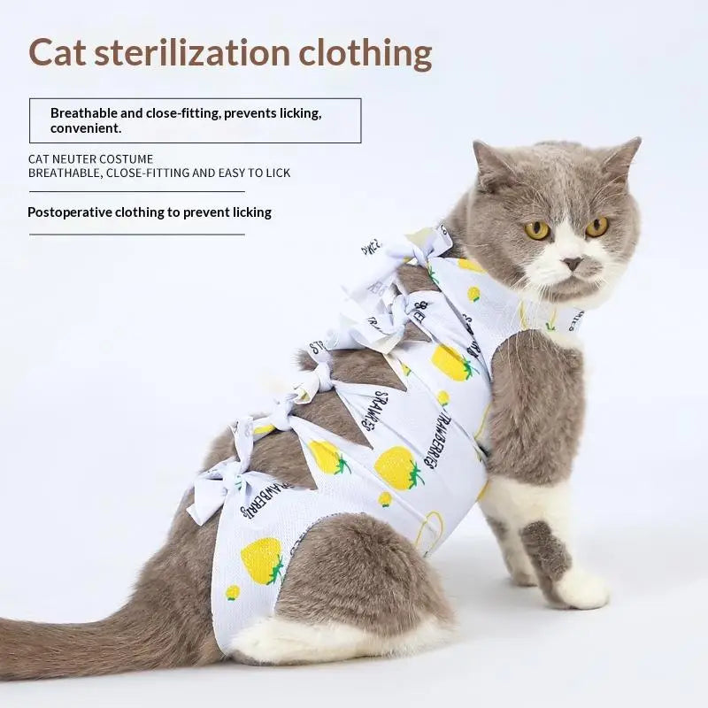 Pet Neutering Suit Cat Postoperative Recovery Clothes Anti-Licking Adjustable Wound Protective Clothing Pet Supplies