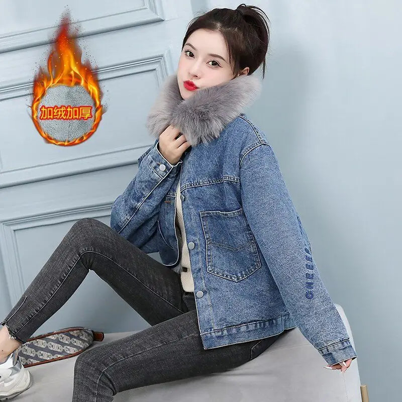 Coats Jean Jackets Women 2025 Winter Denim Jacket Designer Very Warm Latest Fashion High Quality Woman Coat Overcoat Cowgirl
