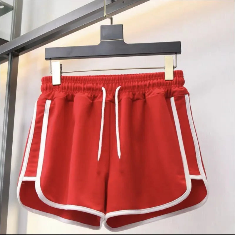 Women yoga Shorts Summer Outer Wear Mid-Waist Casual Loose Straight Pants Lady Stylish Thin Breathable Wide Leg Gym Short Pants