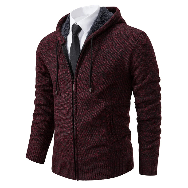 Stand Collar Fleece Zip Cardigan