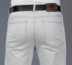 Men's Beige Loose Jeans Fashion Denim Pants For Men Casual Wide Leg Trousers Flared Jeans