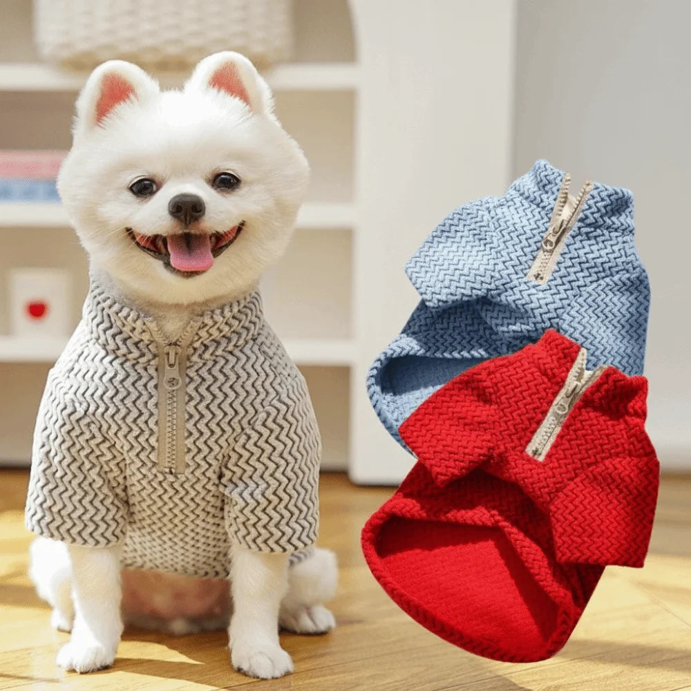Zipper Ripple Pet Pullover Hoodie