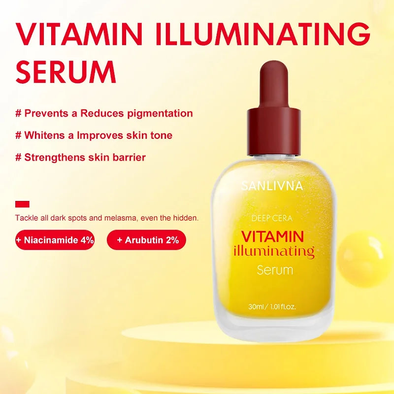 Korean Skincare Vitamin C Serum,Niacinamide Facial Anti-Aging Brightening Serum,Tone Bakuchiol Pore Improvement and Cleansing