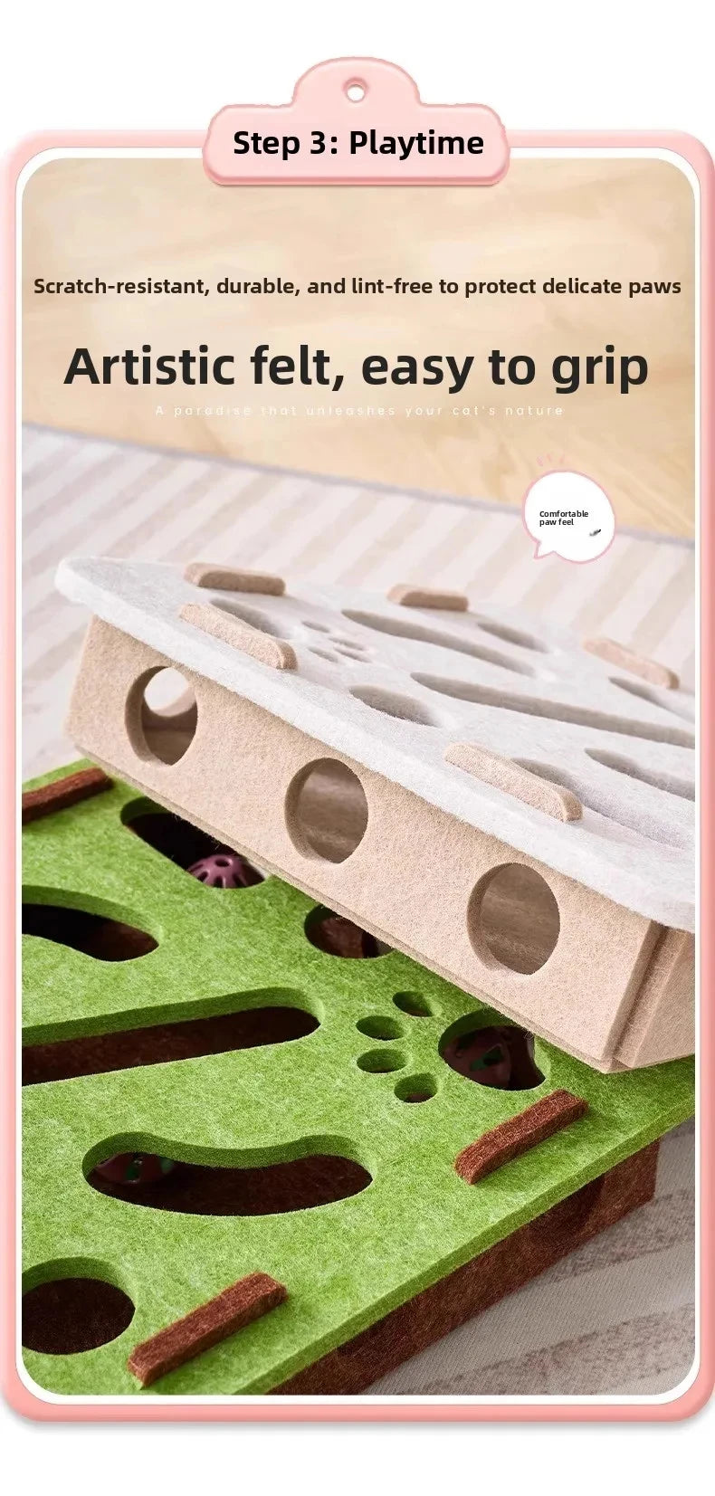 Felt Puzzle Box Cat Exercise Toy