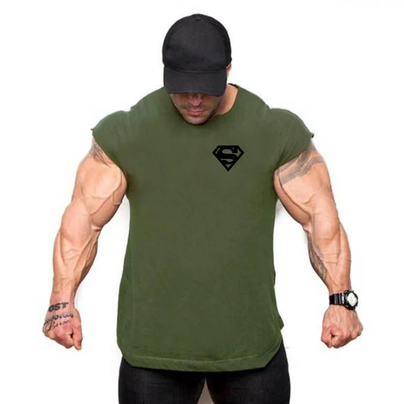 Mens Tank Tops Shirt Gym Tank Top Fitness Clothing Vest Sleeveless Cotton Man Canotte Bodybuilding Ropa Hombre Man Clothes Wear