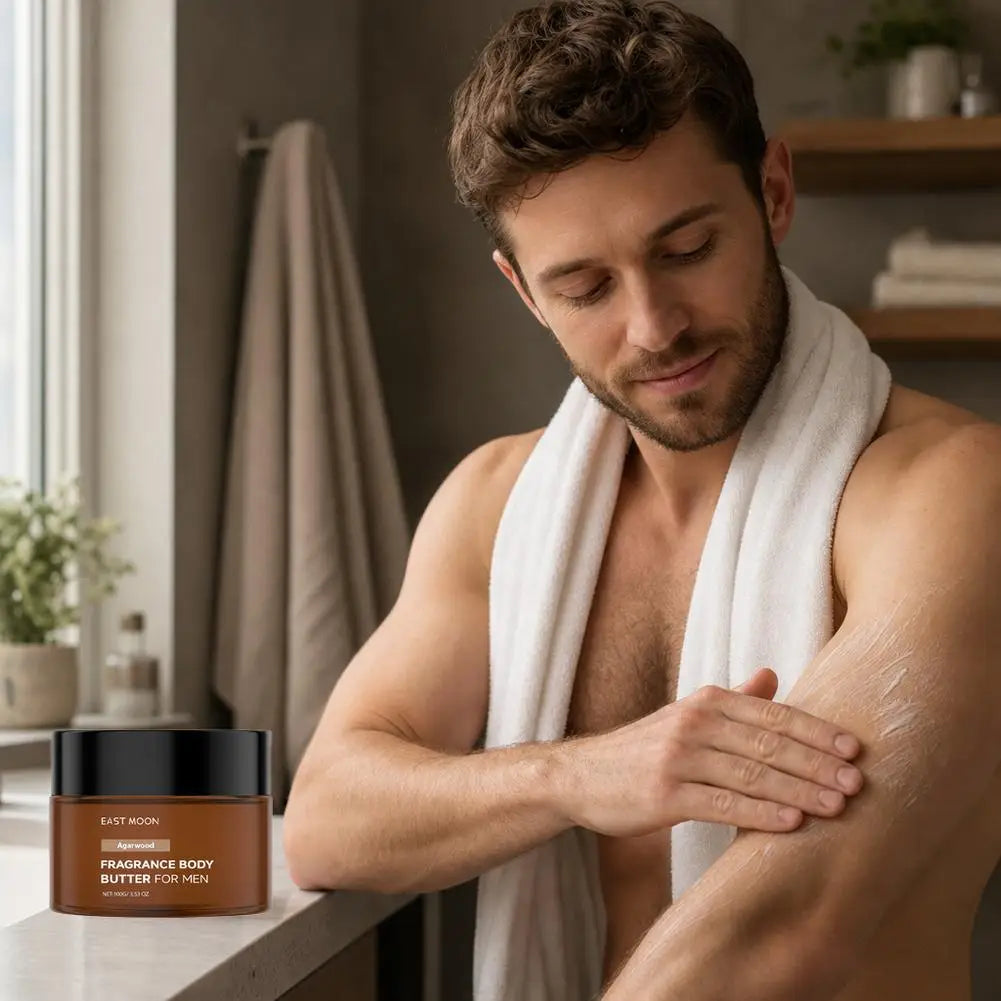 100g Refreshing Men Gentle Care Dry Skin Deep Nourishing Cream Cologne Scent Body Lotion Agarwood Fragrance Body Butter For Men