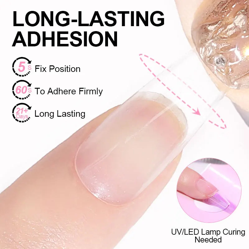 LIMEGIRL Nail Tips Glue Gel 7.5ml UV Glue for False Nail Gel Polish Manicure Hybrid Gellac Multi-function Strong Gel Nail Polish
