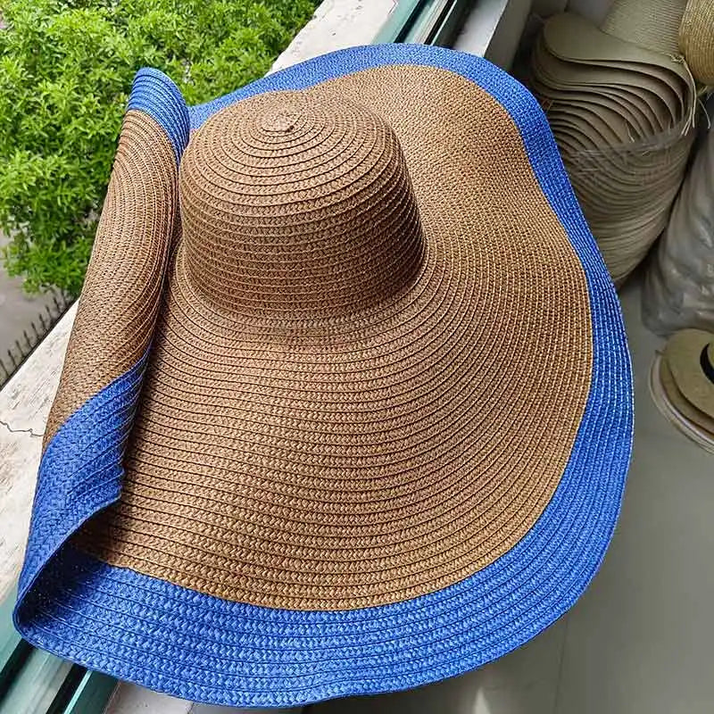 60cm Oversized Foldable Straw Sun Hat