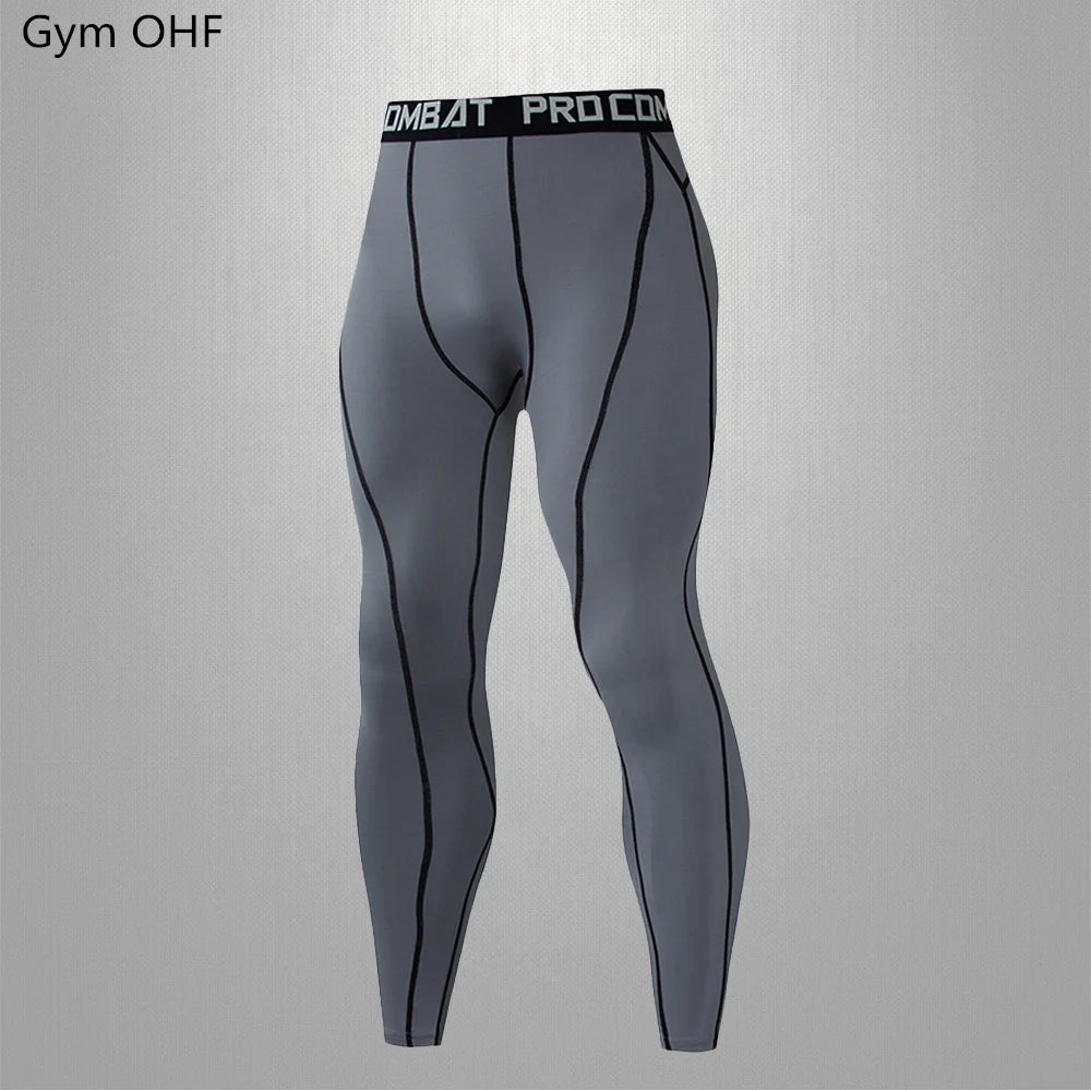 Gym Fitness T Shirt Men's Short Sleeve Summer Boxing Jersey Legging Men Rashguard Compression Pants Quick Dry Tight T-Shirts Men