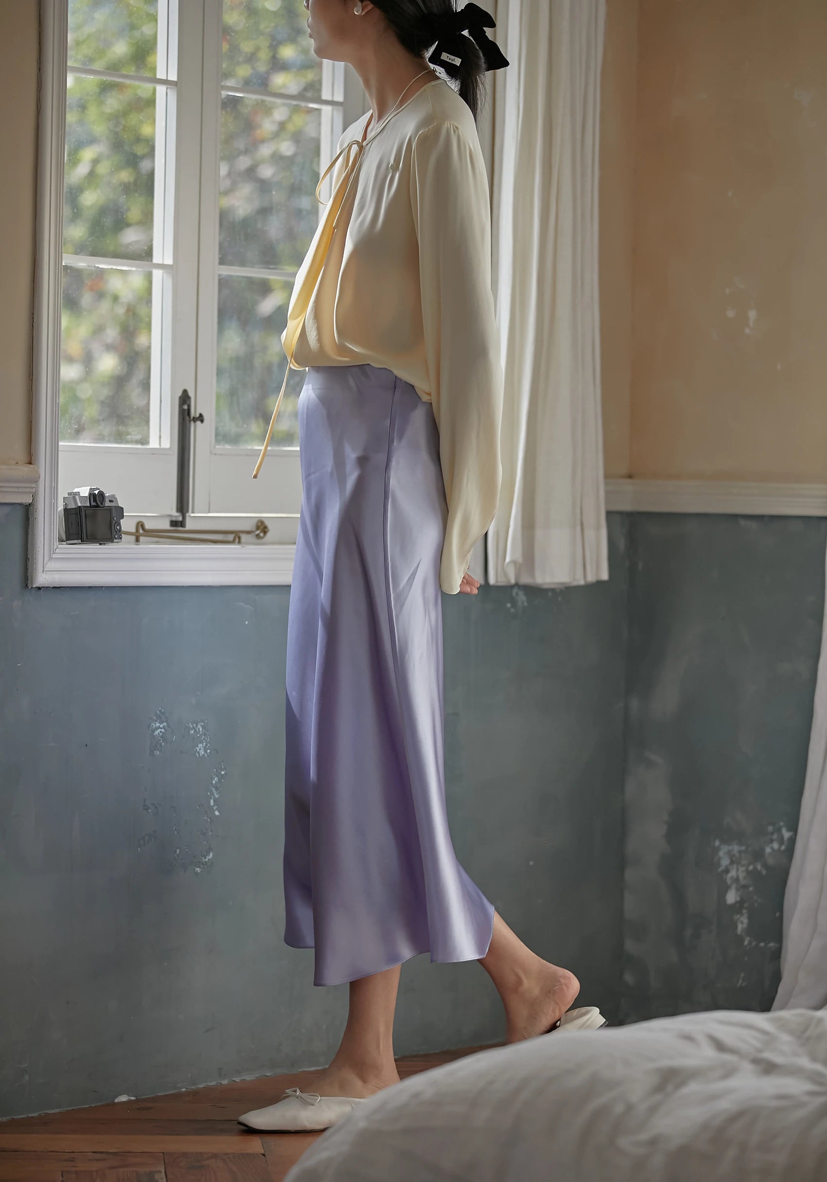 Elegant Satin A-Line Summer Skirt