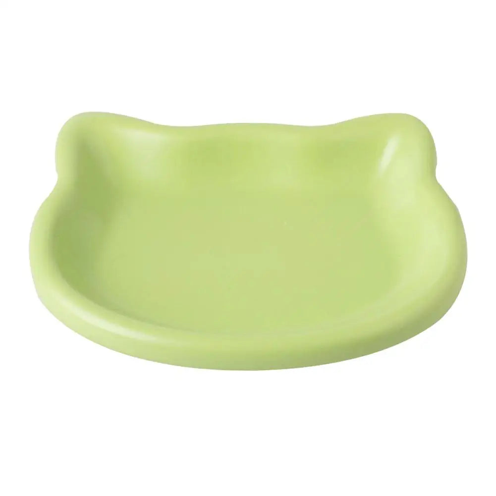 1PC Cat-Shaped Pet Bowls, Pastel Color Cute Animal Design, Non-Slip Pet Food Dish, Ideal for Cats, Trendy Pet Accessory for Home