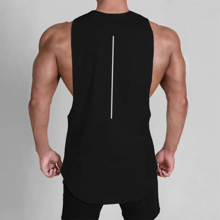 Men's Gym Clothing Summer Casual Tank Top Bodybuilding Sleeveless Shirt Sports Quick Dry Fitness Vest Workout Running Undershirt