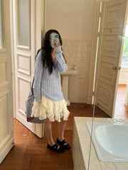 Summer Clothes Pleated Skirts Women Mini Skirts Luxury Designer Ruffle Skirts Elegant Japanese Y2k Black Lace Skirts Lace Trim