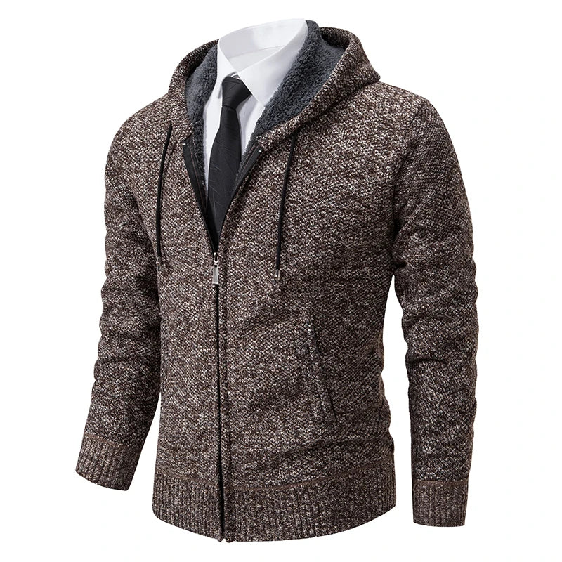 Stand Collar Fleece Zip Cardigan