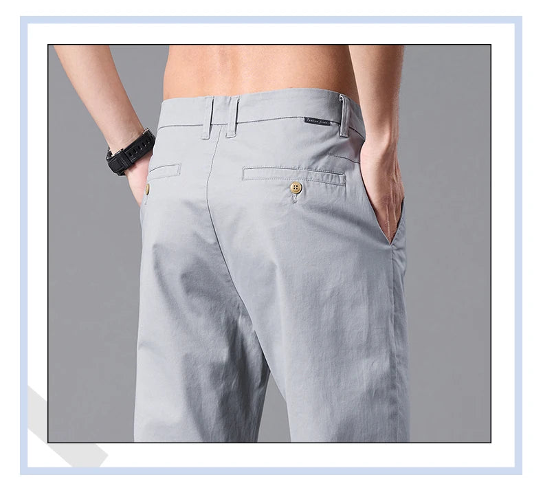 Stretch Cotton Straight Golf Trousers