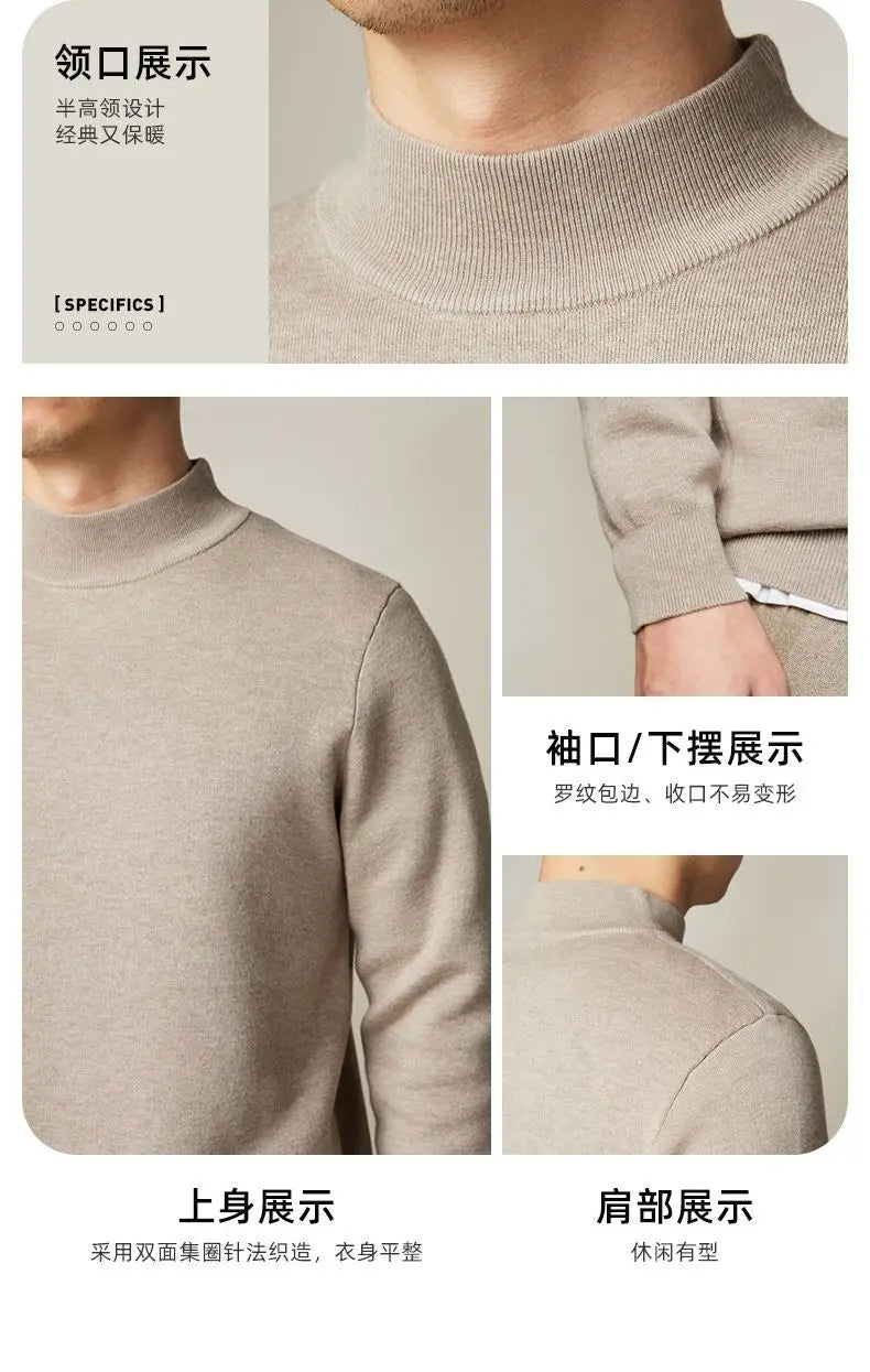 Mock Neck Slim Knit Sweater
