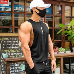 Men's Gym Clothing Summer Casual Tank Top Bodybuilding Sleeveless Shirt Sports Quick Dry Fitness Vest Workout Running Undershirt