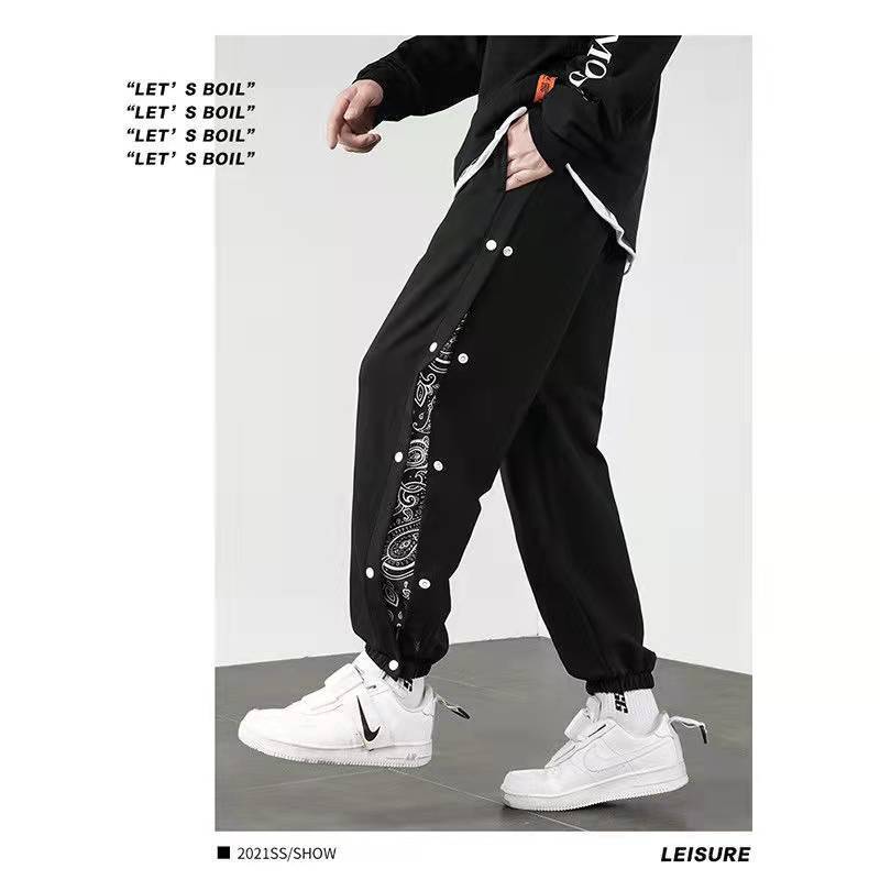 Korean Streetwear Joggers Men's Autumn Sports Casual Trousers Summer Trousers Breathable Casual Pants