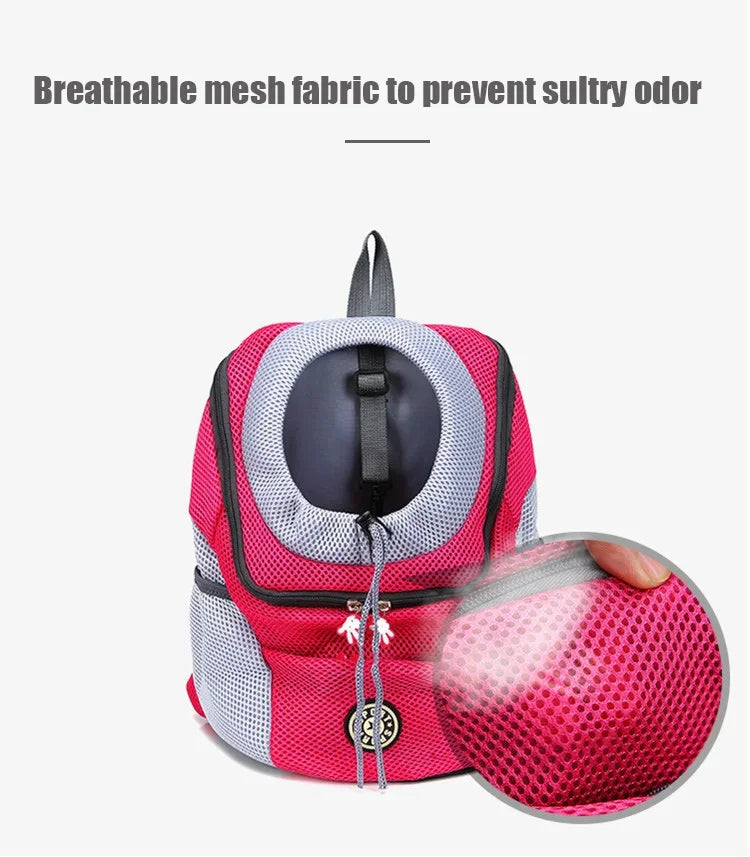 New Dog Pet Backpack Carrier Travel Bag Front Pack Breathable Adjustable with Safety Reflective Strips for Hiking Outdoor Cats