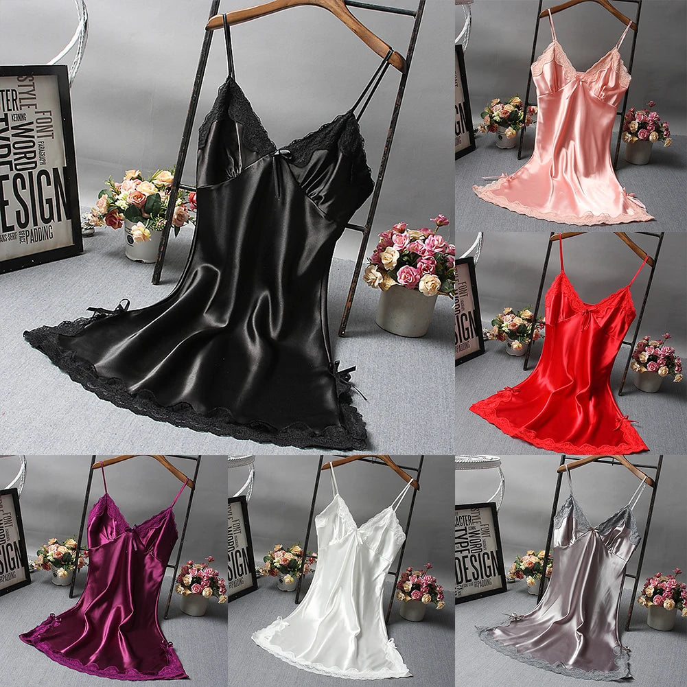 Lace V Neck Mini Nightgown