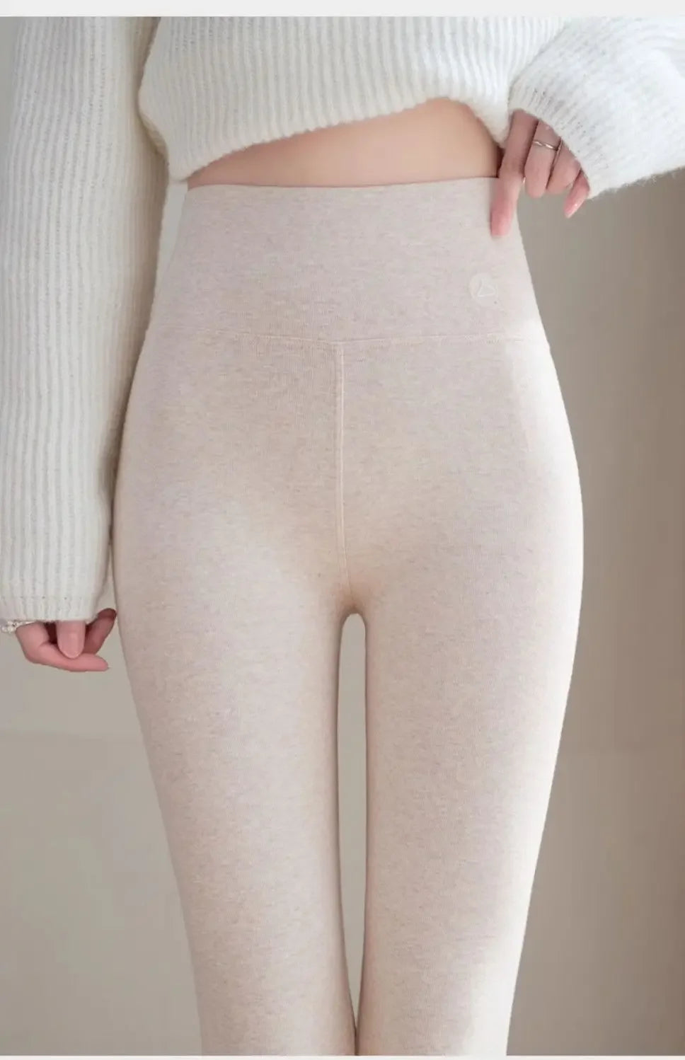 Pure Cotton Leggings Women Autumn Large Size High Waist Tight Nine-point Thickened Small Feet Make Them Look Slim Warm Pants