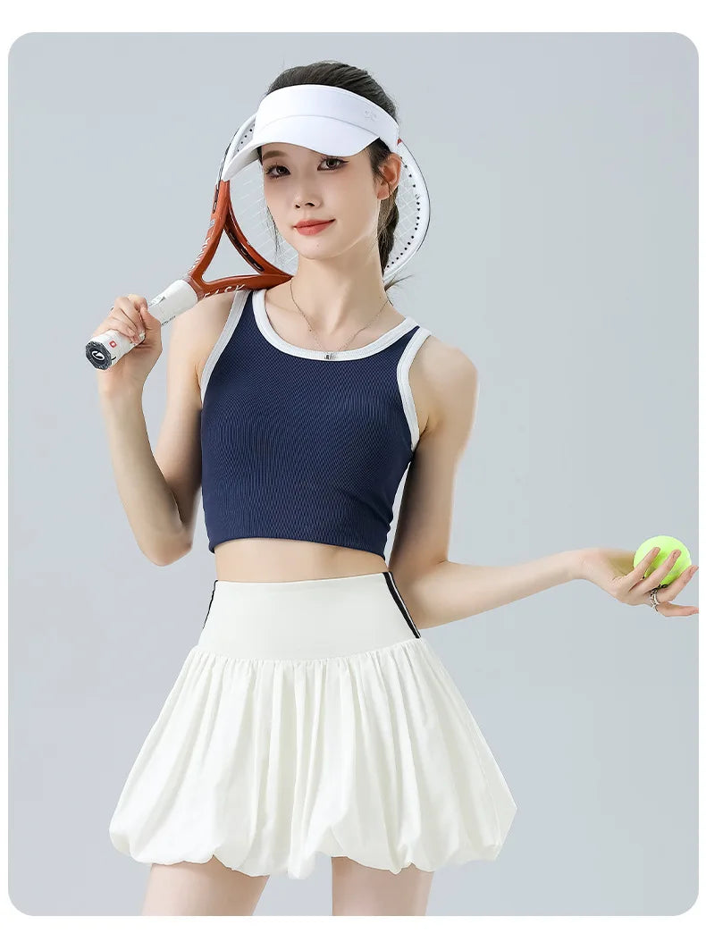 Women‘s Tennis Skirt Summer  High Waist Flared Golf Skirt with Built-in Shorts 2 in 1 Athletic Quick Dry Shorts Skirt Pickleball