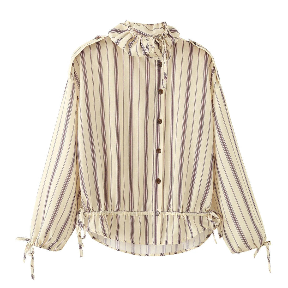 Women's Shirts Autumn 2026 New Fashion Stripes Slim Unique Youth Street Autumn Blouses Chic Elegant Travel Comfortable Blouse