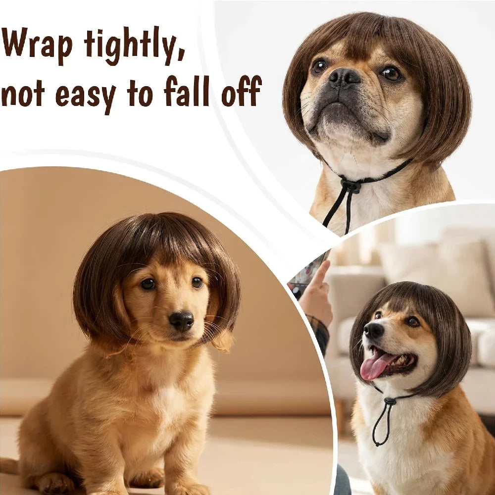 Pet Wigs Cosplay Props Dog Cat Cross-Dressing Hair Set Photography Funny Props Head Accessories Prank Pet Supplies Costumes DIY