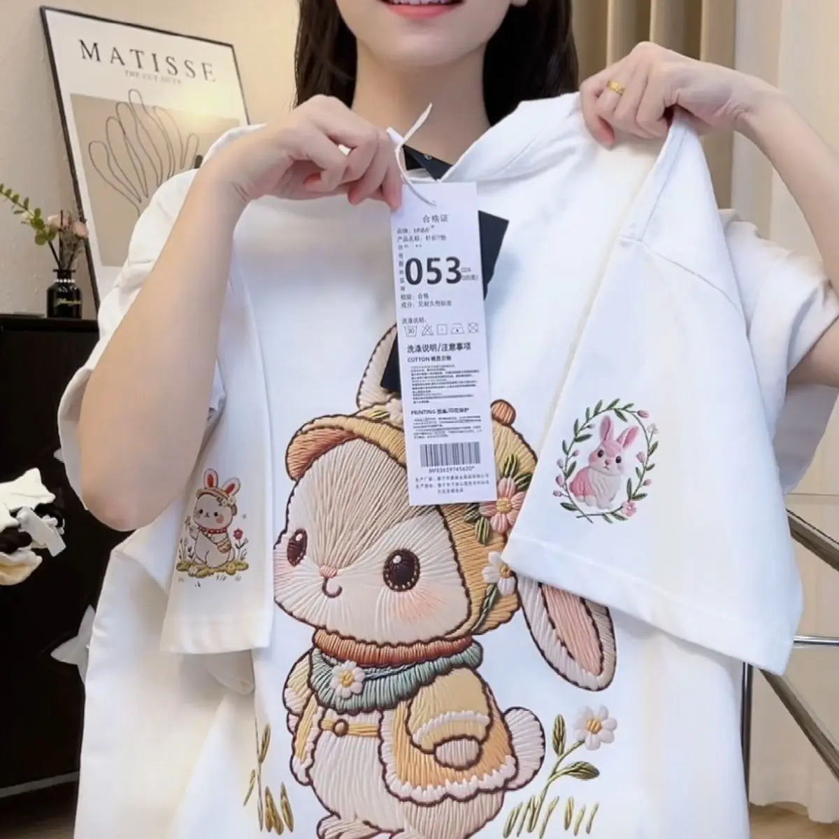 Women T-Shirts Loose Streetwear Unisex Fun Dog Printing Short Sleeve Cotton Girl Tees Female Top Summer 2026