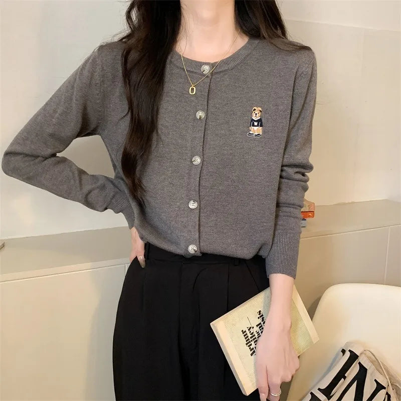 Korean V Neck Knit Cardigan