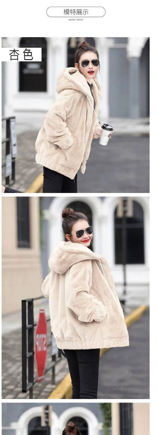 Plush Hooded Flannel Winter Jacket
